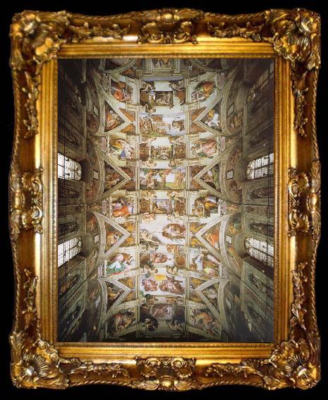 framed  Michelangelo Buonarroti plfond of the Sixtijnse chapel Rome Vatican, ta009-2